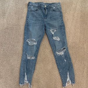 American Eagle Ripped Crop Jeans